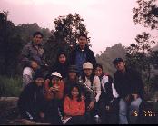 Withstanding the cold together while waiting for sunrise at Gunung Merapi